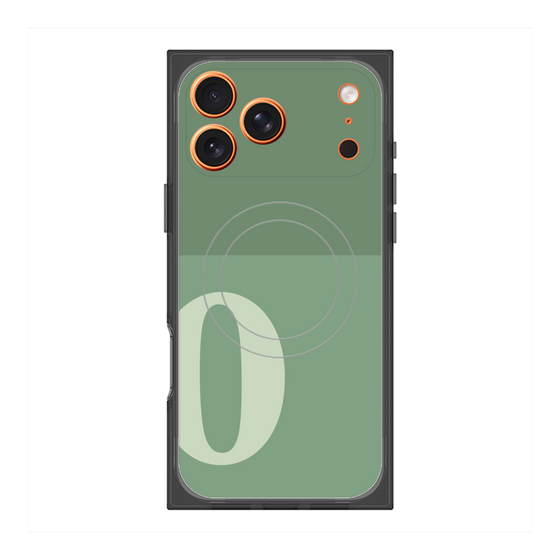 プレミアムスクエアケース with MagSafe［ オリジナル - initial two tone - O green ］
