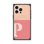 プレミアムスクエアケース with MagSafe［ オリジナル - initial two tone - P pink ］