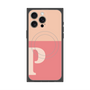 プレミアムスクエアケース with MagSafe［ オリジナル - initial two tone - P pink ］