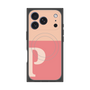 プレミアムスクエアケース with MagSafe［ オリジナル - initial two tone - P pink ］