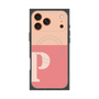 プレミアムスクエアケース with MagSafe［ オリジナル - initial two tone - P pink ］