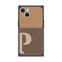 プレミアムスクエアケース with MagSafe［ オリジナル - initial two tone - P brown ］