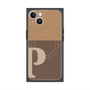 プレミアムスクエアケース with MagSafe［ オリジナル - initial two tone - P brown ］