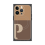 プレミアムスクエアケース with MagSafe［ オリジナル - initial two tone - P brown ］
