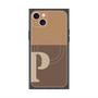 プレミアムスクエアケース with MagSafe［ オリジナル - initial two tone - P brown ］