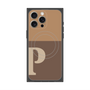 プレミアムスクエアケース with MagSafe［ オリジナル - initial two tone - P brown ］