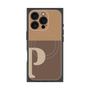 プレミアムスクエアケース with MagSafe［ オリジナル - initial two tone - P brown ］