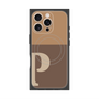プレミアムスクエアケース with MagSafe［ オリジナル - initial two tone - P brown ］