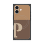 プレミアムスクエアケース with MagSafe［ オリジナル - initial two tone - P brown ］