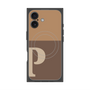 プレミアムスクエアケース with MagSafe［ オリジナル - initial two tone - P brown ］