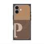 プレミアムスクエアケース with MagSafe［ オリジナル - initial two tone - P brown ］