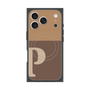 プレミアムスクエアケース with MagSafe［ オリジナル - initial two tone - P brown ］