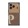 プレミアムスクエアケース with MagSafe［ オリジナル - initial two tone - P brown ］