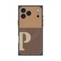 プレミアムスクエアケース with MagSafe［ オリジナル - initial two tone - P brown ］
