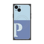 プレミアムスクエアケース with MagSafe［ オリジナル - initial two tone - P blue ］