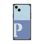 プレミアムスクエアケース with MagSafe［ オリジナル - initial two tone - P blue ］