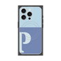 プレミアムスクエアケース with MagSafe［ オリジナル - initial two tone - P blue ］