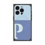 プレミアムスクエアケース with MagSafe［ オリジナル - initial two tone - P blue ］