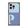 プレミアムスクエアケース with MagSafe［ オリジナル - initial two tone - P blue ］