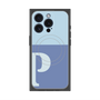 プレミアムスクエアケース with MagSafe［ オリジナル - initial two tone - P blue ］