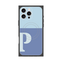 プレミアムスクエアケース with MagSafe［ オリジナル - initial two tone - P blue ］