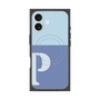 プレミアムスクエアケース with MagSafe［ オリジナル - initial two tone - P blue ］