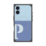 プレミアムスクエアケース with MagSafe［ オリジナル - initial two tone - P blue ］