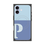 プレミアムスクエアケース with MagSafe［ オリジナル - initial two tone - P blue ］