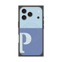 プレミアムスクエアケース with MagSafe［ オリジナル - initial two tone - P blue ］