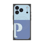 プレミアムスクエアケース with MagSafe［ オリジナル - initial two tone - P blue ］