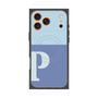プレミアムスクエアケース with MagSafe［ オリジナル - initial two tone - P blue ］
