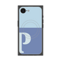 プレミアムスクエアケース with MagSafe［ オリジナル - initial two tone - P blue ］