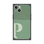 プレミアムスクエアケース with MagSafe［ オリジナル - initial two tone - P green ］