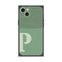 プレミアムスクエアケース with MagSafe［ オリジナル - initial two tone - P green ］
