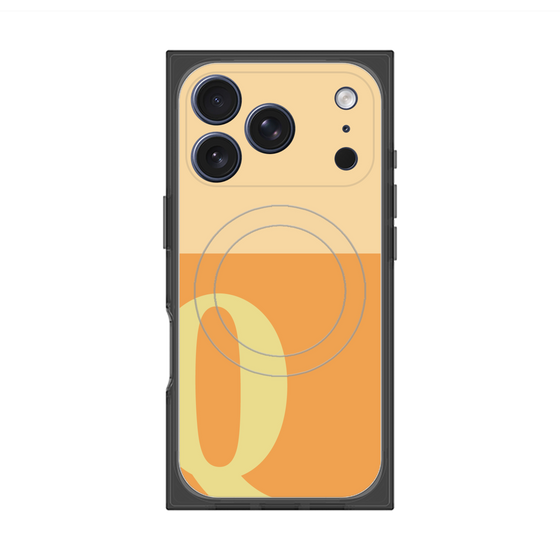 プレミアムスクエアケース with MagSafe［ オリジナル - initial two tone - Q orange ］