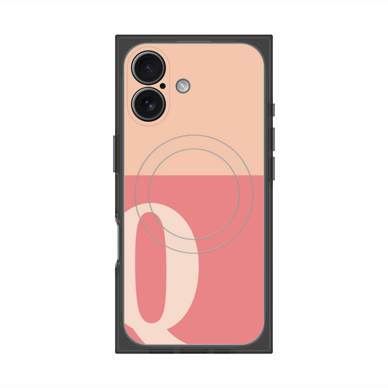 プレミアムスクエアケース with MagSafe［ オリジナル - initial two tone - Q pink ］