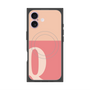 プレミアムスクエアケース with MagSafe［ オリジナル - initial two tone - Q pink ］