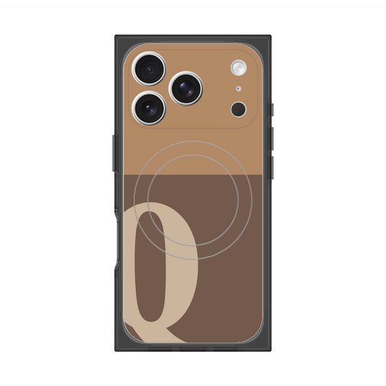 プレミアムスクエアケース with MagSafe［ オリジナル - initial two tone - Q brown ］
