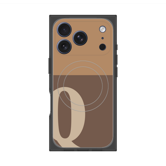 プレミアムスクエアケース with MagSafe［ オリジナル - initial two tone - Q brown ］