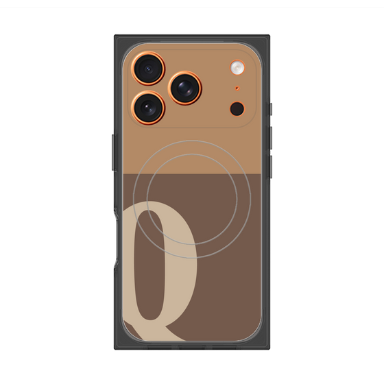 プレミアムスクエアケース with MagSafe［ オリジナル - initial two tone - Q brown ］