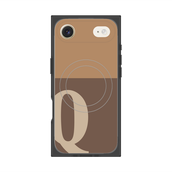 プレミアムスクエアケース with MagSafe［ オリジナル - initial two tone - Q brown ］