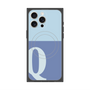 プレミアムスクエアケース with MagSafe［ オリジナル - initial two tone - Q blue ］