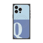 プレミアムスクエアケース with MagSafe［ オリジナル - initial two tone - Q blue ］