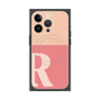 プレミアムスクエアケース with MagSafe［ オリジナル - initial two tone - R pink ］