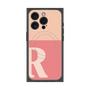 プレミアムスクエアケース with MagSafe［ オリジナル - initial two tone - R pink ］