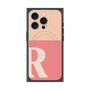 プレミアムスクエアケース with MagSafe［ オリジナル - initial two tone - R pink ］
