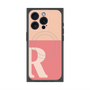 プレミアムスクエアケース with MagSafe［ オリジナル - initial two tone - R pink ］