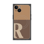 プレミアムスクエアケース with MagSafe［ オリジナル - initial two tone - R brown ］