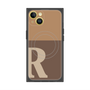 プレミアムスクエアケース with MagSafe［ オリジナル - initial two tone - R brown ］
