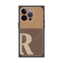 プレミアムスクエアケース with MagSafe［ オリジナル - initial two tone - R brown ］